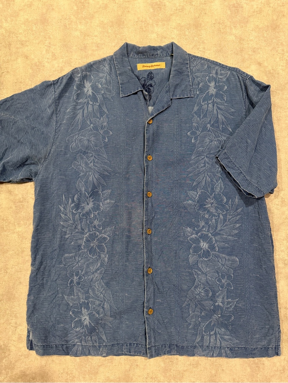 Tommy Bahama Indigo Blue Floral Camp Shirt